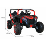 Elektrické autíčko Buggy ATV Racing Dvojmiestne!!! Červené - 4 X 200 W - 24V7Ah